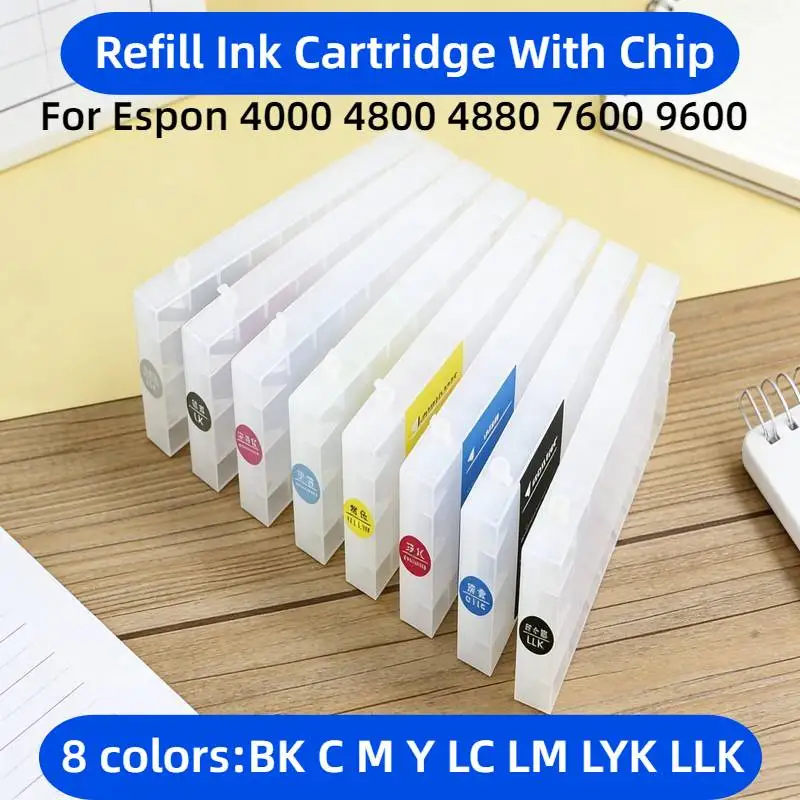 

7600 9600 Refillable Ink Cartridge For Epson Stylus Pro For Epson Printer Ink Cartridge 4800 4880 Empty Cartridge With Chip Kit