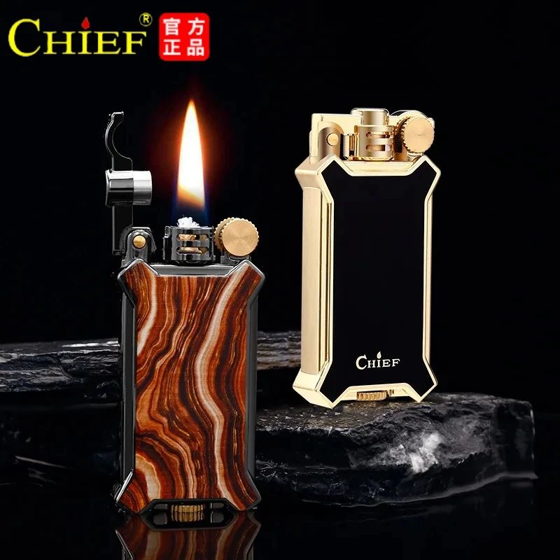 

CHIEF-Classic Windproof Kerosene Lighter, Grinding Wheel, Open Fire Igniter, Personalized Business Gift, High End