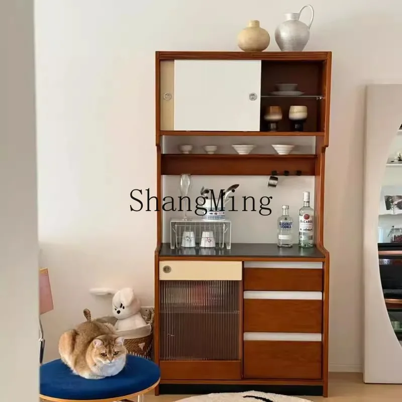 

CL wood rock slab dining side cabinet modern wall integrated locker color matching tea cabinet