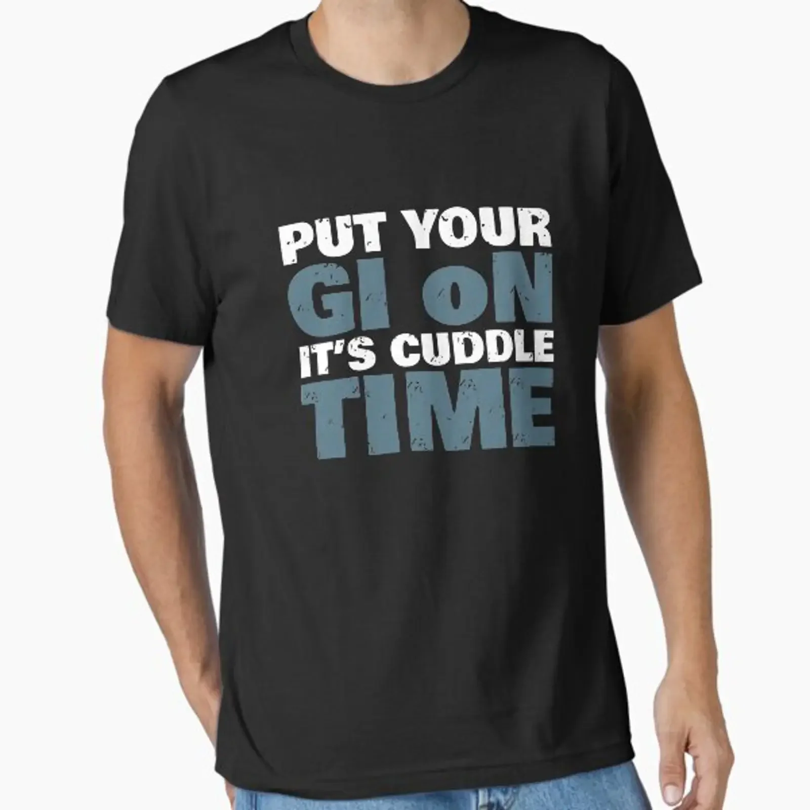 Put Your GI On It's Cuddle Time BJJ Jiu Jitsu Essential T Shirt vintage Washed graphic Comfortable Breathable Casual Versatile