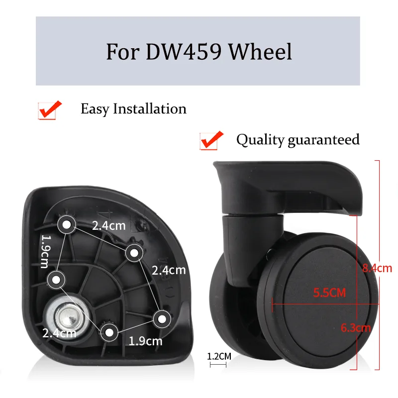 

For DW459 Nylon Luggage Wheel Trolley Case Wheel Pulley Sliding Casters Universal Wheel Repair Smooth Slient Wear-resistant