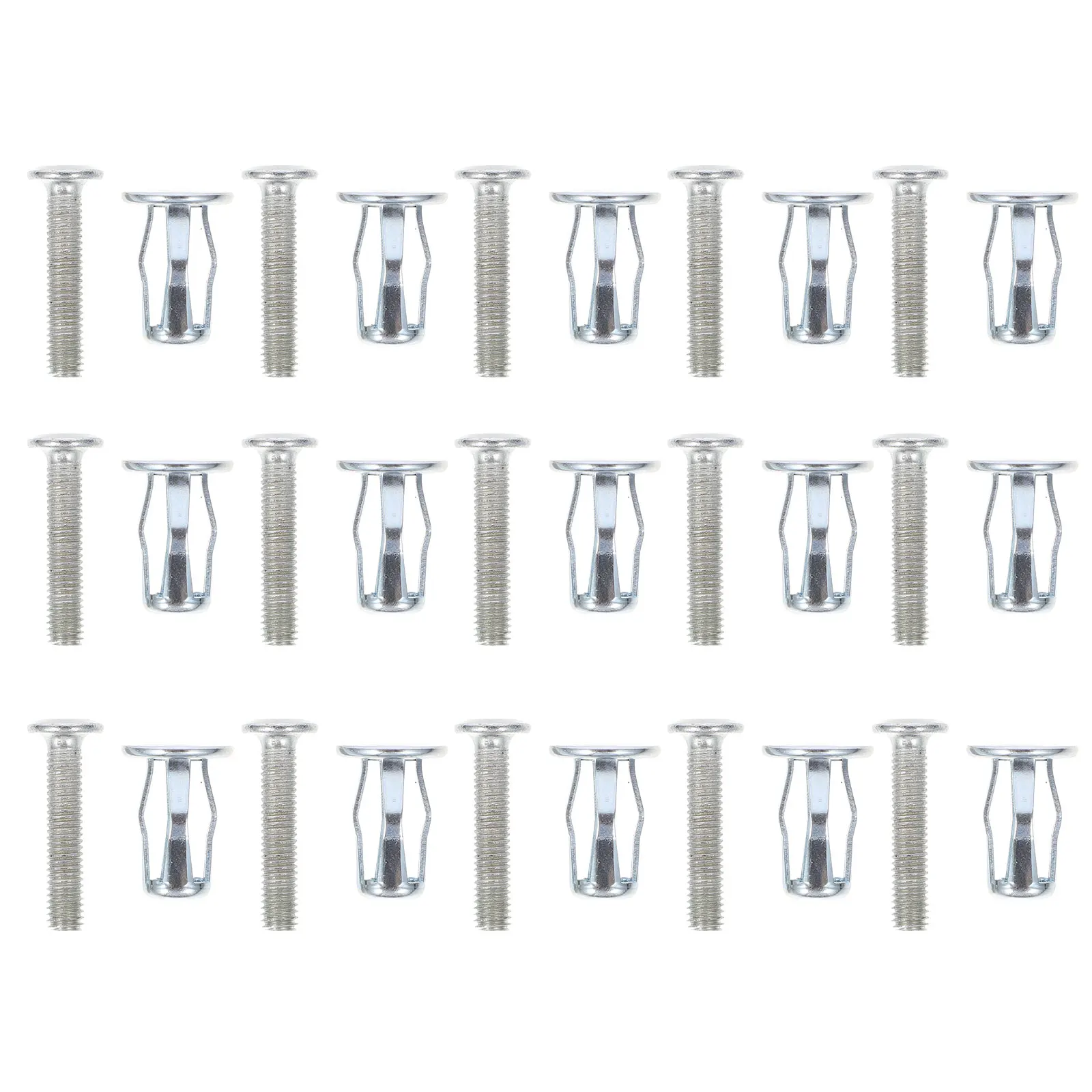 

15 pcs Expansion Nuts Galvanized Carbon Steel Spiral Thread Fixing Fasteners Jack Nuts For Hollow Wall Ac Installation