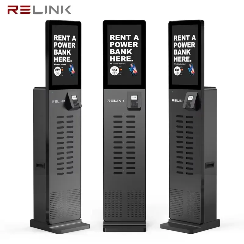 Hot Sale Relink Sharing Charger 24 Slot Power Bank Rental Station POS 300W Output Universal Sockets for Commercial Use