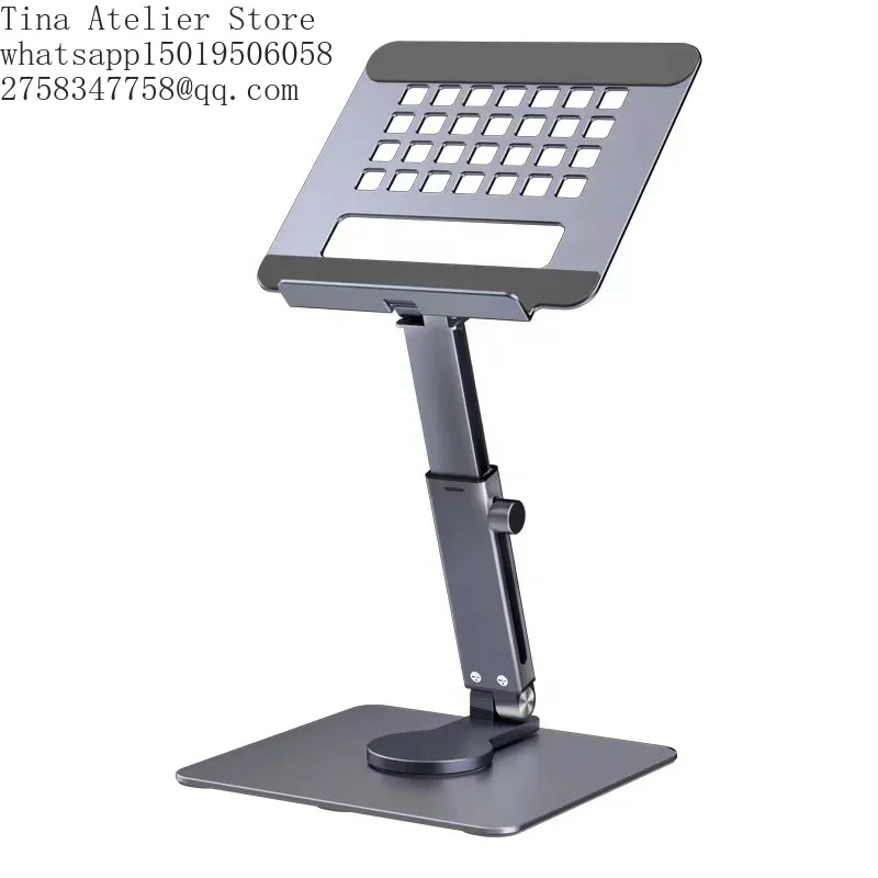 Adjustable Foldable Eye-Level Aluminum Solid up to 7-13.5 Inch Tablet Pc Stands Holder for iPad Sams=ung Galaxy Tab E