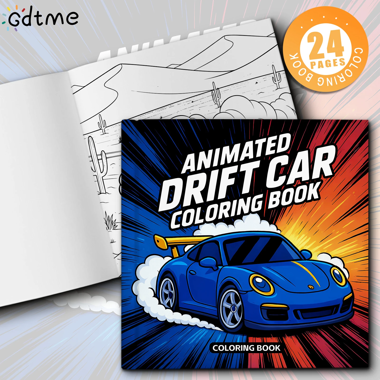 كتاب تلوين السيارة المتحركة الانجراف للبالغين، لعبة رسم مونتيسوري التعليمية لتخفيف التوتر والغطس الورقي ﻿