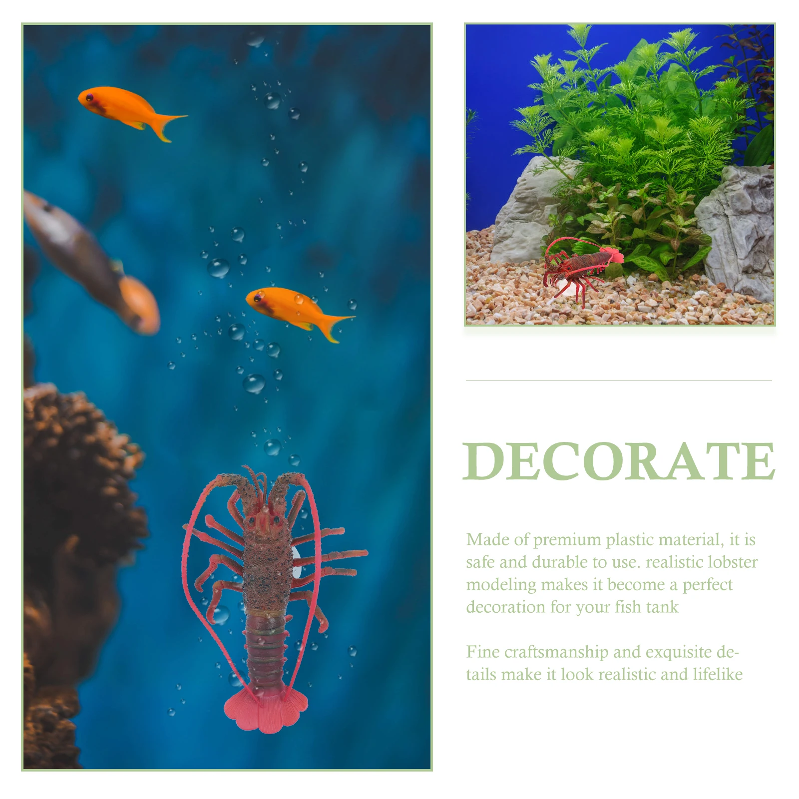 

Simulated Lobster Craft Fish Tank Decorations Vivid nament Aquarium Supplies Plastic Safe Non Toxic Underwater Statue Decorative