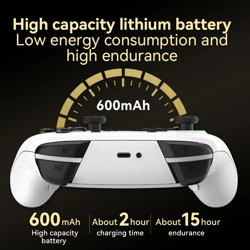 Gamepad video wireless compatibile Bluetooth S08 per controller console Switch Pro con Joyestick a sei assi per PC PS4 Android