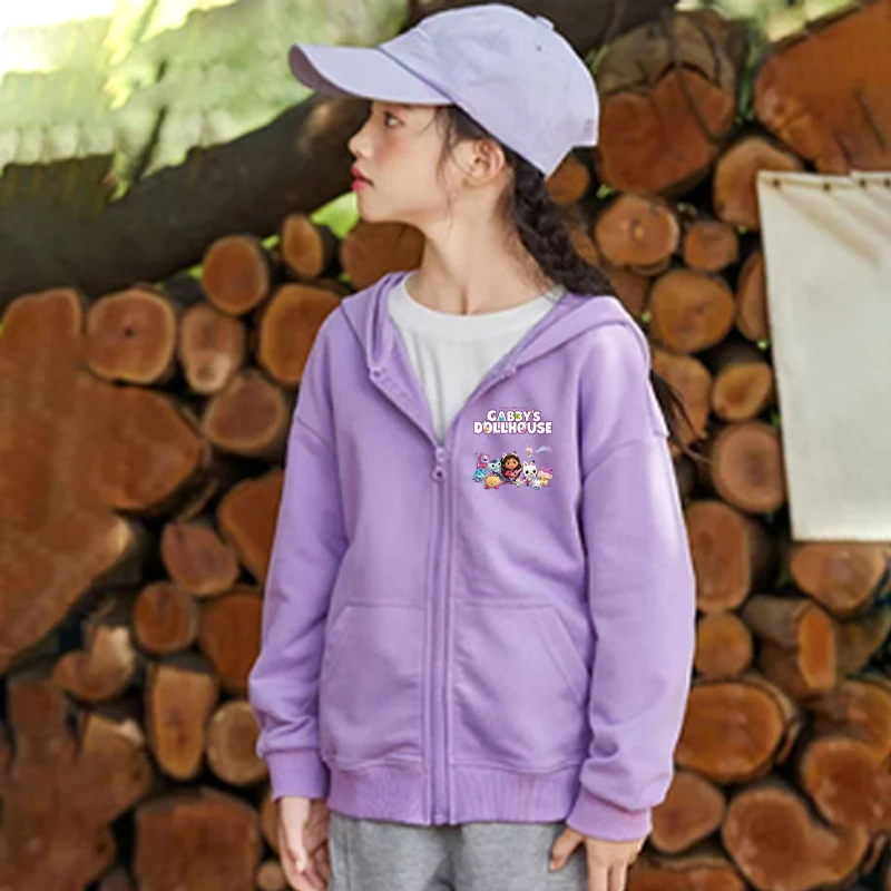 

Gabby Dollhouses Autumn New Thin Cardigan Girl KawaII Hoodie Jacket Children Tops Clothing Fashion Casual Sweatshirts Coats Gift