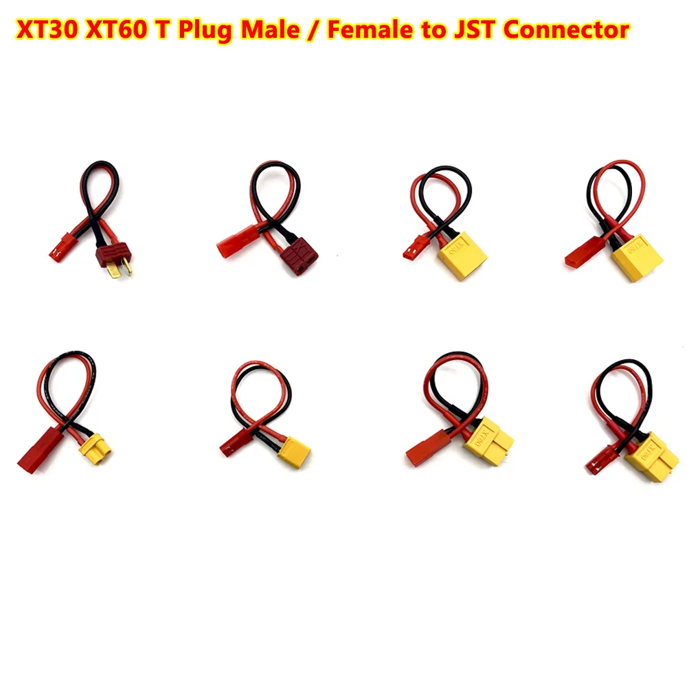 

XT30 XT60 T plug to JST Male / Female Connector plug wire Charge Adapter LiPo Battery Model Charging Converter convert cable