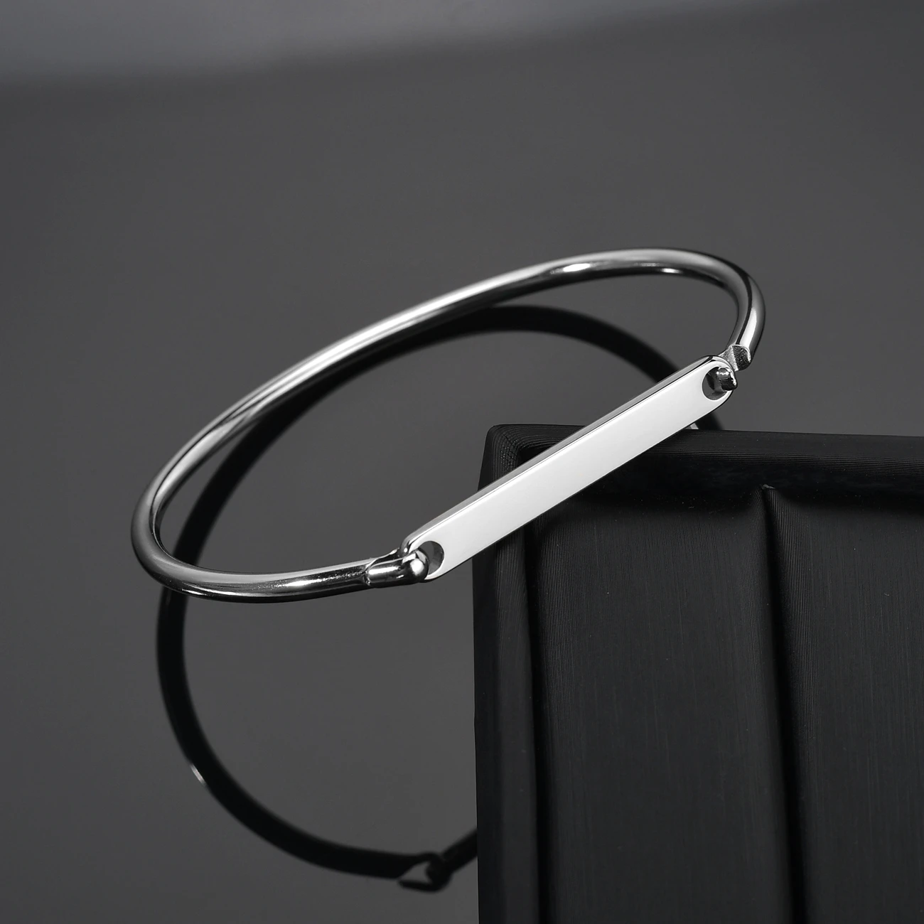 Stainless Steel Trendy Bangles Bracelets Hand Chain for Women Blank Bar Couple Cuff Bangle Birthday Christmas Jewelry Gifts