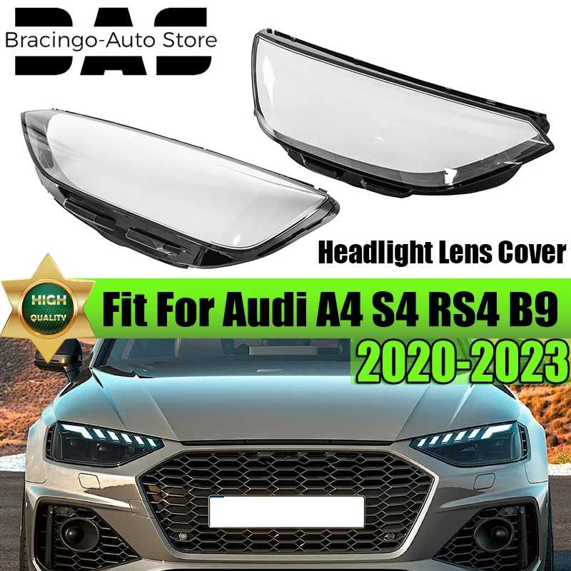 

For Audi A4 A4L/S4/RS4 B9PAB10 2020-2023 Headlight Lens Cover Headlamp Housing Shell Headhights Lampshade Transparent Plexiglass