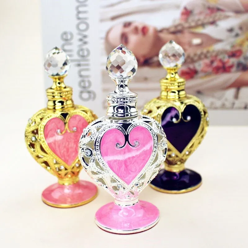 High Grade Vintage Perfume Empty Bottle Metal Essential Oil Storage Bottle Dubai Perfume Sub Bottle With Glass Drip Stick ZJ440