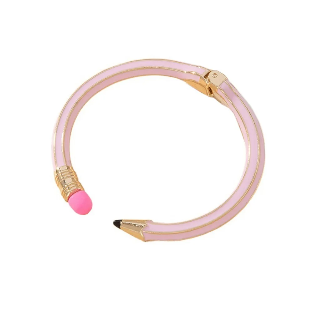 Korean Pencil Shaped Colorful Bracelets Round Hand Jewelry Women's Pencil Bangle Exquisite Luxury Cuff Bracelets Women Gift