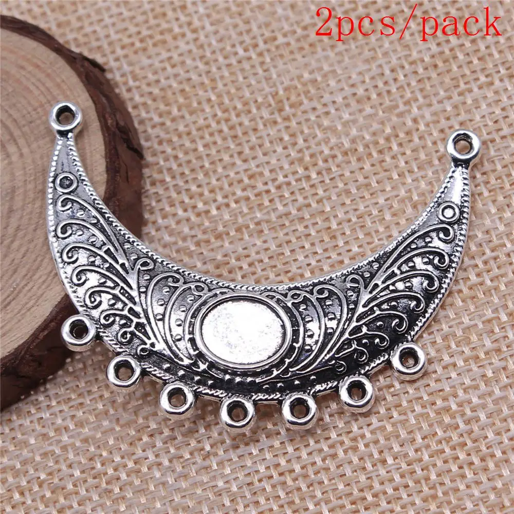 Crescent Moon Shaped Porous Earring Connector Charms For Jewelry Making DIY Pendants For Gift Bulk