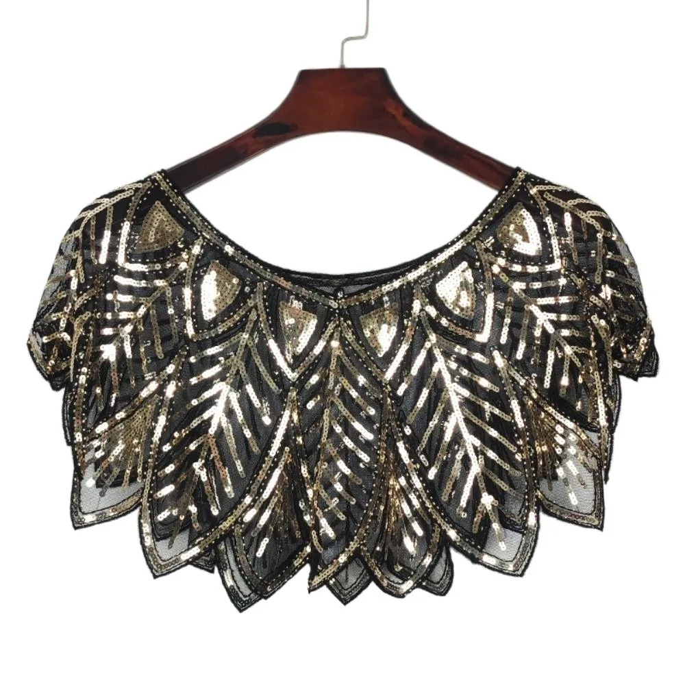 

Fashion Glitter Sequins Shawl Sleeveless V-Neck Evening Cape Sparkling Mesh Party Shawl Dress Accessory