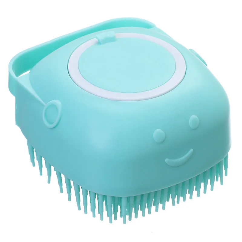 Dog Cat Bath Brush pet Grooming Soothe Massage Brush With Shampoo Dispenser Soft