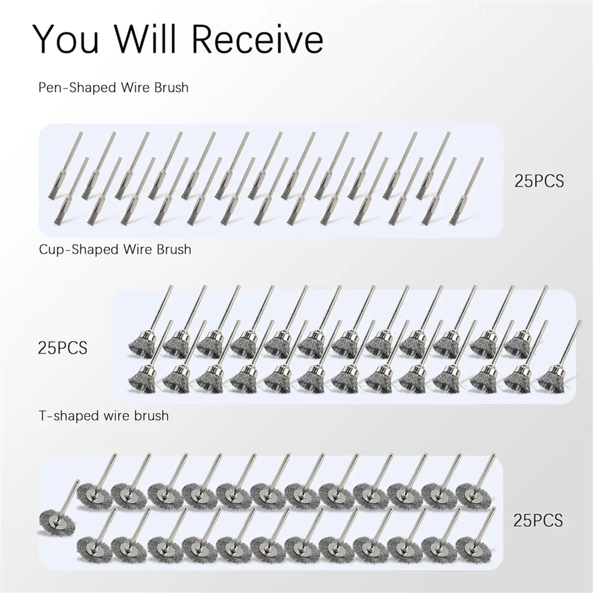 75PC Wire Brushes for Drill Set, Steel Wire Wheels & Pen Bowl Brushes for Rotary Tools, Rust Paint Removal, Polishing.