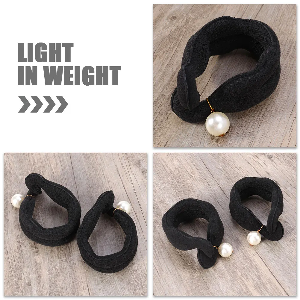 

3pcs Pearl Bun Maker Styler Brown Nets Lightweight Hair Tools for Wedding Party Prom Dance Hair Bun Maker Lazy Curler