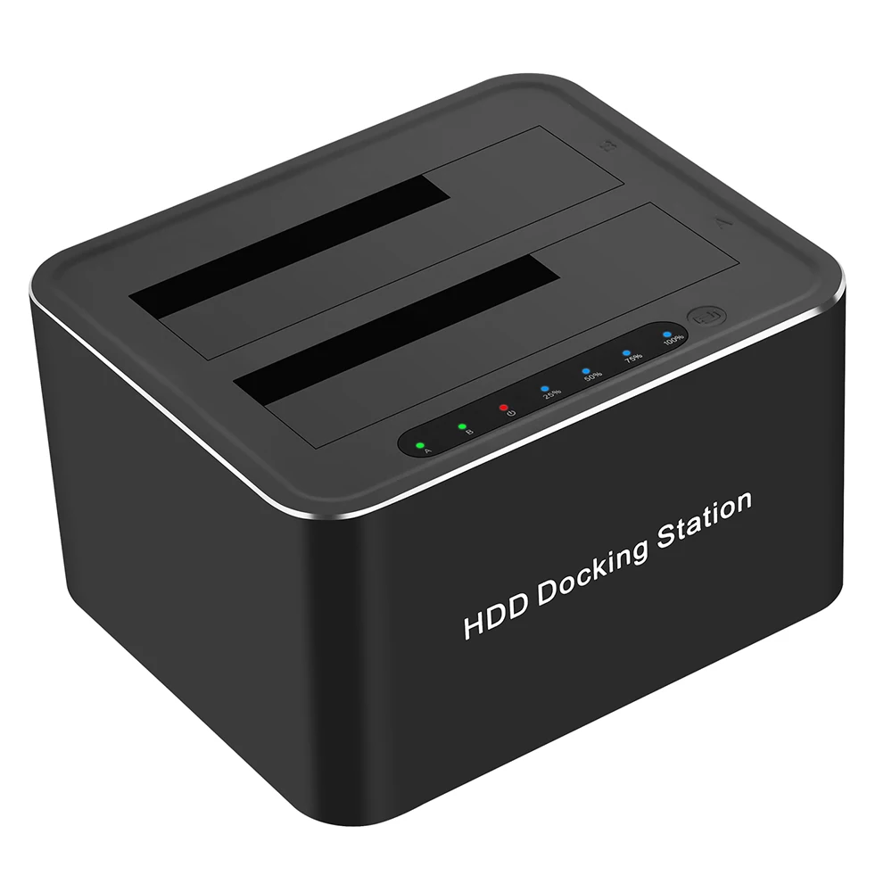 Dual-bay Hard Drive Dock Station Multifunctional for 2.5/3.5 Inch HDD SSD SATA to USB 3.0 HDD Docking Station Hard Disk Base