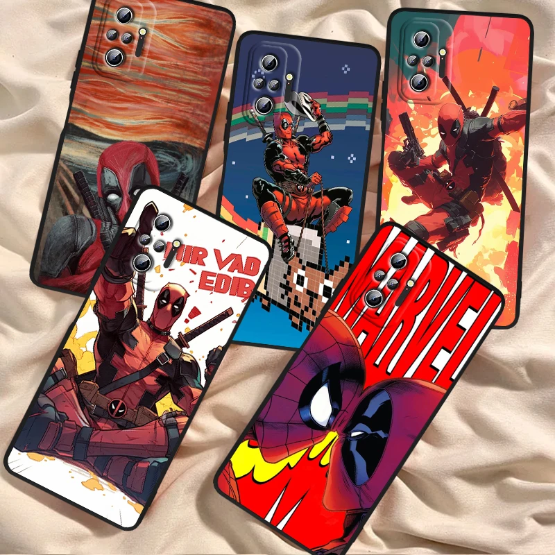 Death Attendant Marvel Cool For Xiaomi Redmi Note 13 12R 12 12S Turbo 11 11T 11S 10 10S Pro Plus 5G Black TPU Phone Case