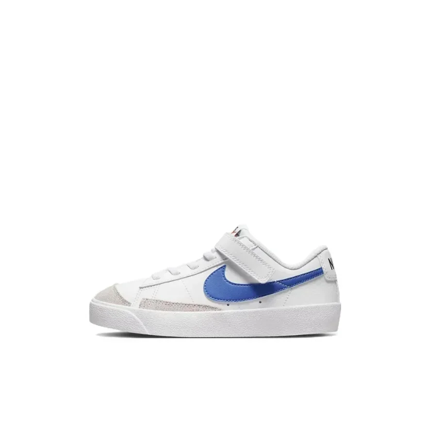 Nike Blazer 77 Zapatos de tabla informales bajos resistentes al desgaste de moda para niños medianos y pequeños Blanco Azul