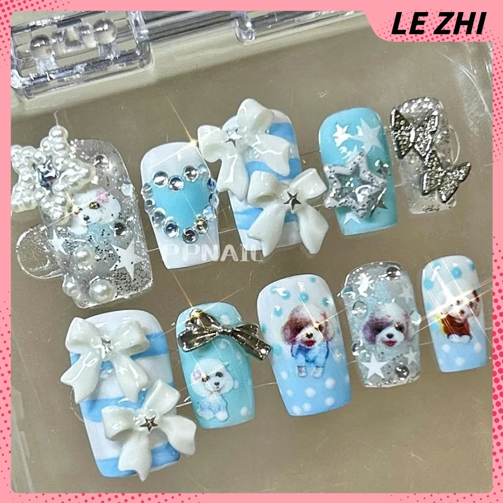 10 قطعة Y2K الساطع الماس الزهور اليدوية التابوت خنجر الصحافة على مسمار لطيف الحيوانات نجوم Bowknot فراشة مسمار الطرف ملصق