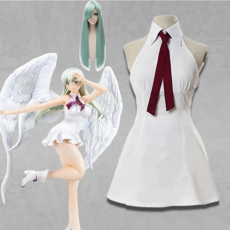 Anime The Seven Deadly Sins Wrath of The Gods Cosplay Costume Elizabeth Liones Women White Sleeveless Dress Halloween Outfit