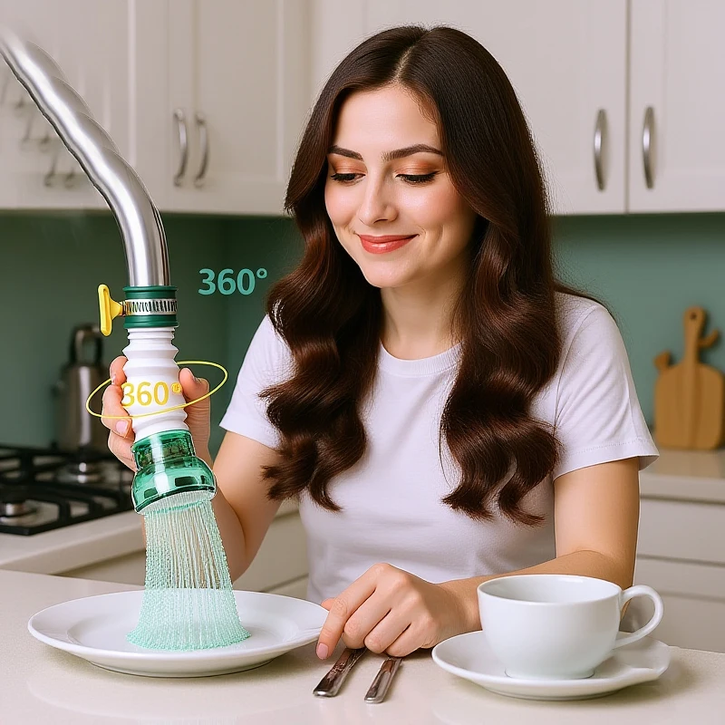 

Универсальный смеситель с вращением на 360°, барботер, поворотный, экономия воды, насадка для душа, кухонный смеситель, адаптер для насадки, аксессуары для раковины