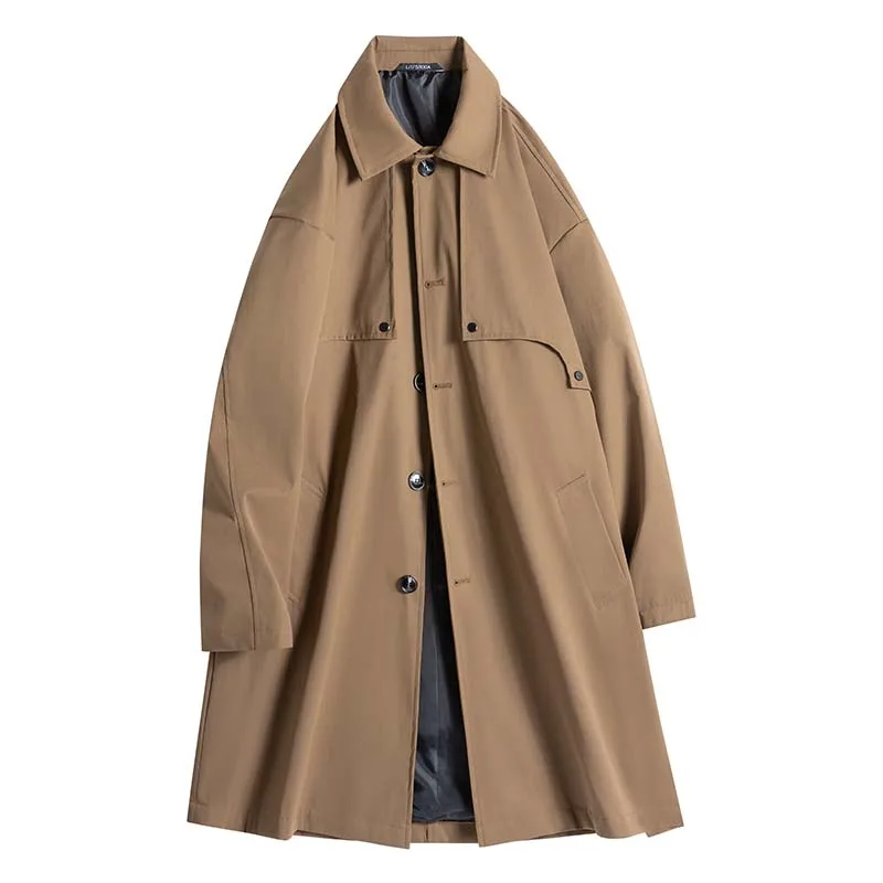 

Autumn New Style Lapel Jacket Trendy Handsome Jacket British Style Slim Fit Men's Quality Long Windbreaker Men's Fashion Jacket