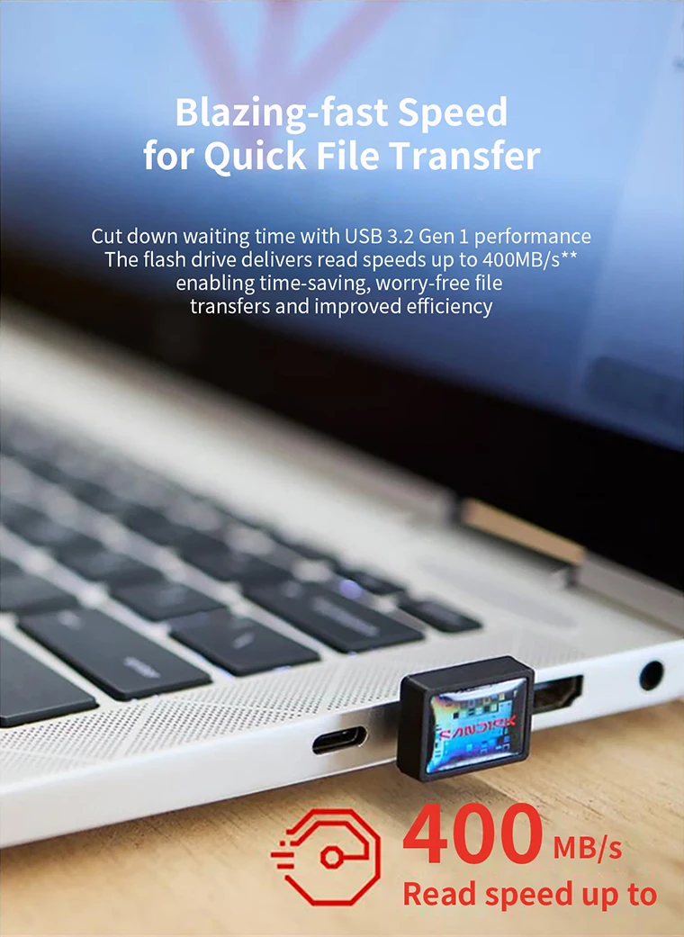 SanDisk Extreme Fit Pendrive Mini USB-Stick Typ-C CZ530 Flash-Laufwerk 64GB 128GB 256GB 512GB 1TB U-Disk für Computer Tablet PC – Detail 3
