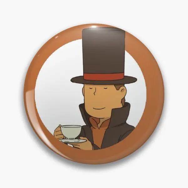 Hershel Layton Pin de botón suave creativo lindo Pin de solapa sombrero joyería de moda regalo divertido Collar ropa broche dibujos animados mujeres amante