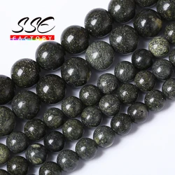 Natural Stone Green Seraphinite Jaspers Beads For Jewelry Making Round Loose Beads DIY Bracelet Necklace Charm 4 6 8 10 12mm 15