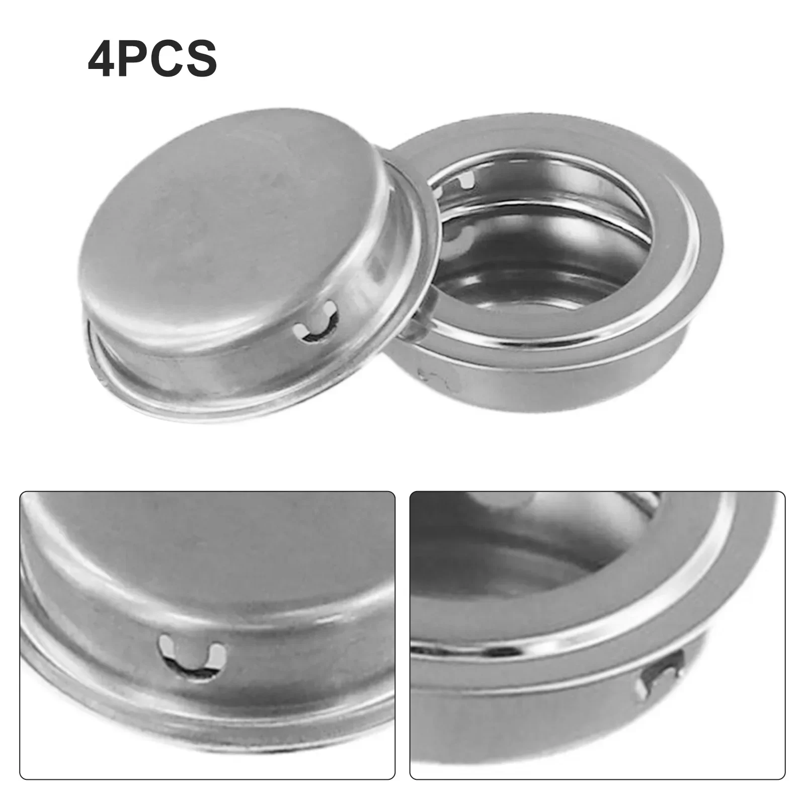 4PCS Finger Pull Handle Stainless Steel Recessed Flush Finger Sliding Door Handle For Cabinets Dressers Drawers Wardrobes