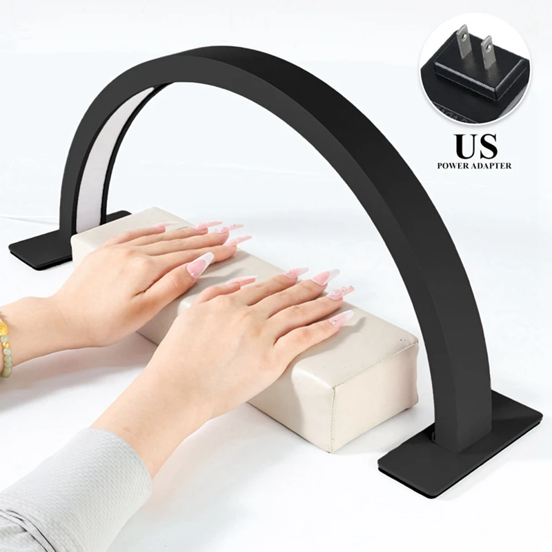 AT51-Half Moon Nail Desk Lamp Beauty Salon Work Fill Light 3 Color Temperature 2700K-6500K For Nail,Lash,Tattoo