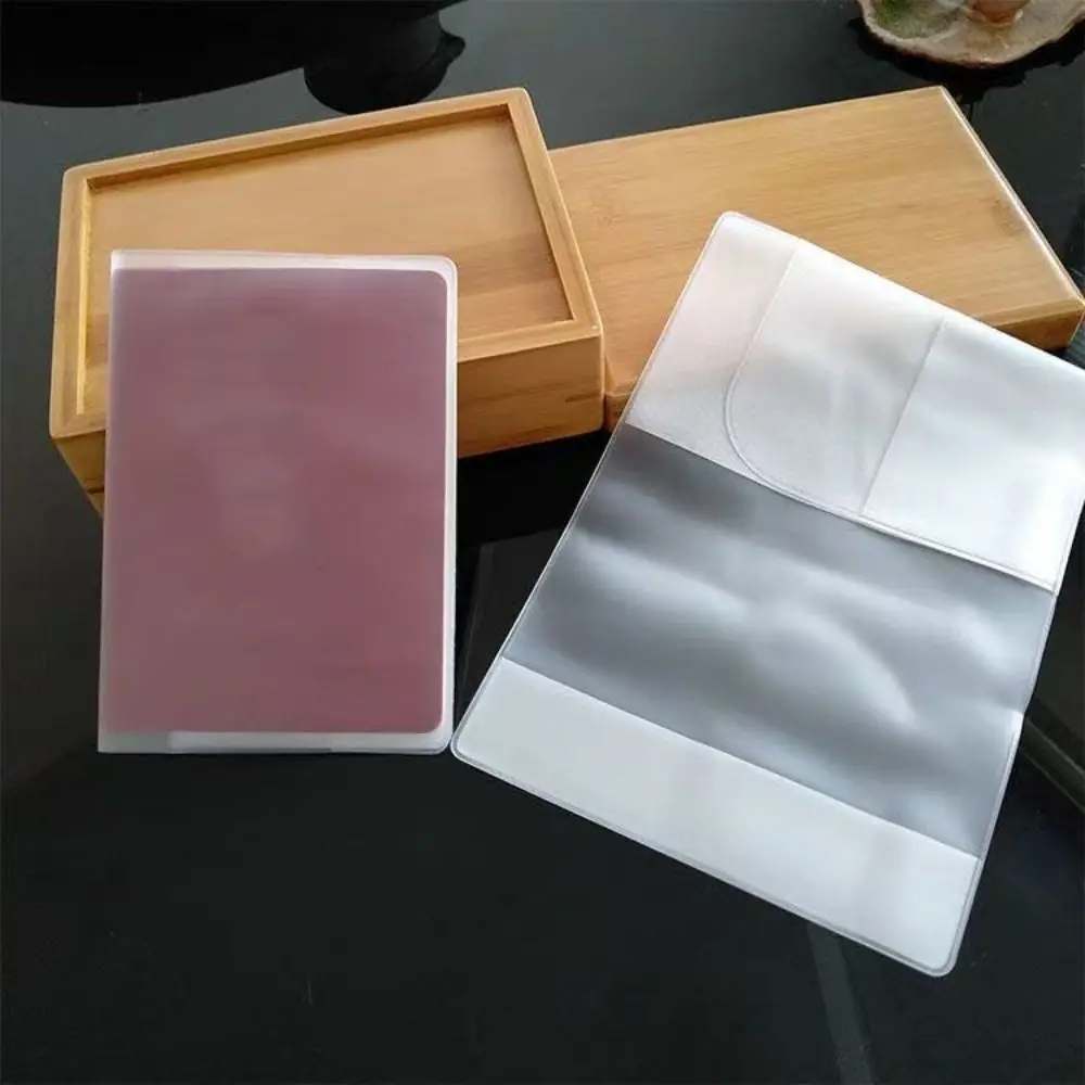 غطاء جواز سفر محمول مقاوم للماء، حامل بطاقة هوية PVC بسيط، شفاف وشفاف، فتحات بطاقات متعددة، حامل جواز السفر #1