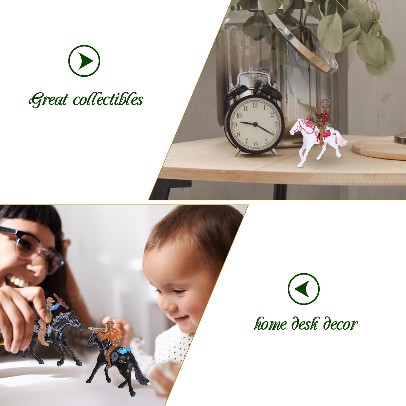 4 Pcs Riding Model Figurines Toy Plastic Smooth Edges Safe Kids Imagination Development Realistic Scene Barn Boys Desktop