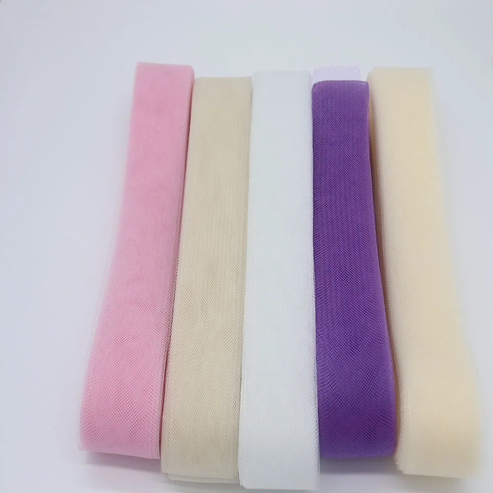 2' 5cm Soft Polyester Plain Crins Ribbon Braid Mesh Fabric Flat Crin Ribbon For Crafts, Women DIY Hat, Hat Accessories 50 Yards