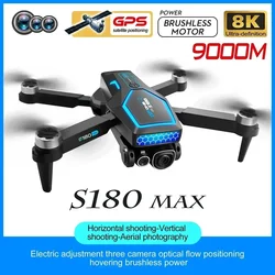 Flusso ottico S180 360 °   Drone GPS 5G WiFi 8K doppia telecamera ESC ad alta definizione per evitare ostacoli motore brushless RC pieghevole