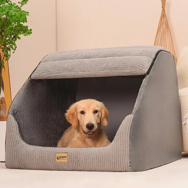 

Kennel Winter Warm Medium Large Dog Golden Retriever Removable and Washable Closed Dog Kennel Bed Villa Cat Nest Pet Bed