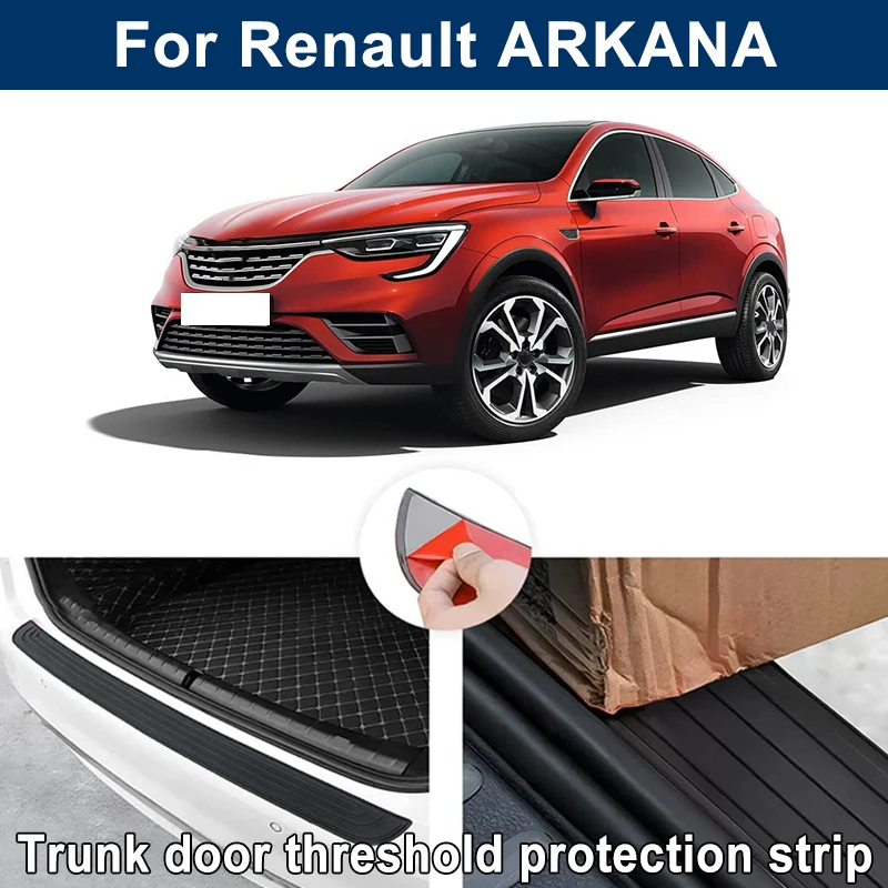 Car Trunk Sill Anti-scratch Guard Strip For Renault ARKANA - Rear Bumper Rubber Protector Decorative Cover Sticker