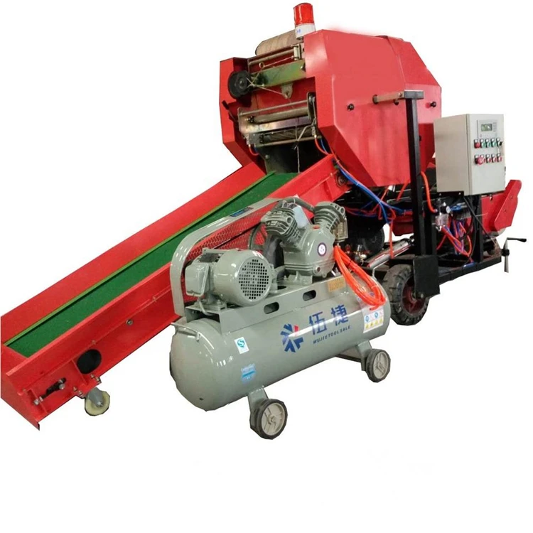 New Versatile Grass Straw Round Baler Wrapper Combined High Productivity Alfalfa Baling Machine for Cattle Sheep Feed
