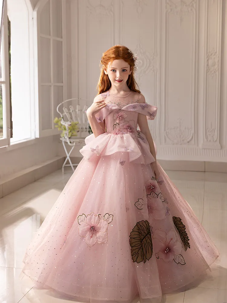 Custom Light Luxury Women's Wedding Guest Dress Girls Wedding Gown Luxurious Birthday Party Pageant Runway Gown