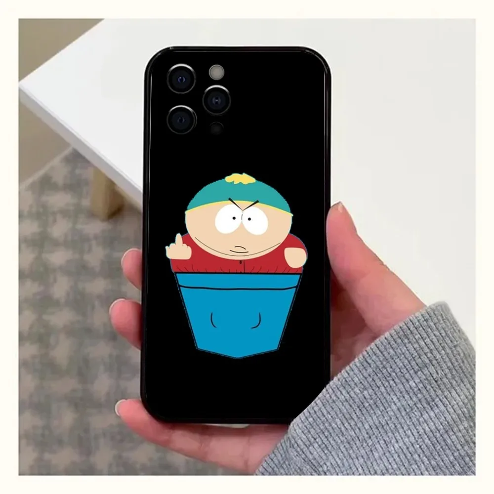 Cartoon Funny S-South-P-Park Phone Case For iPhone 16,15,14,13,12,11,Pro,X,XS,Max,XR,Plus,Mini Soft Black Cover