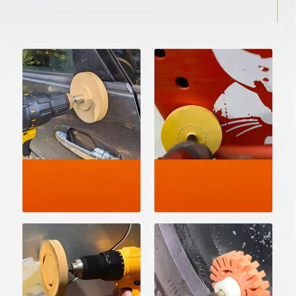 Car Paint Safe Adhesive Eraser Wheel For Sticker Decal Residue Removal Tool Durable Pneumatic Grinding Buffer Disc Accessory