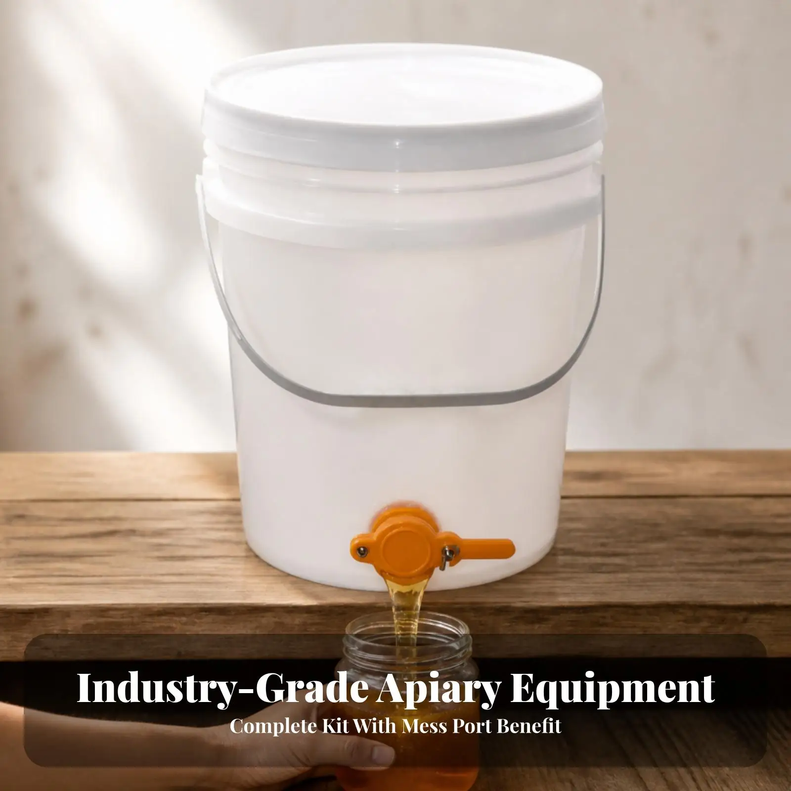 20 Liter Honey Processing Bucket with Spout and Lid for Secure Beekeeping Use