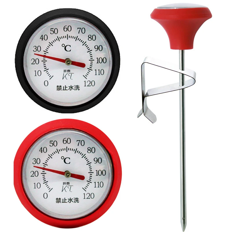 Probe Thermometer Kitchen Tools Cooking Temperature Meter 0~120℃ Milk Coffee Food Meat Gauge Stainless Steel