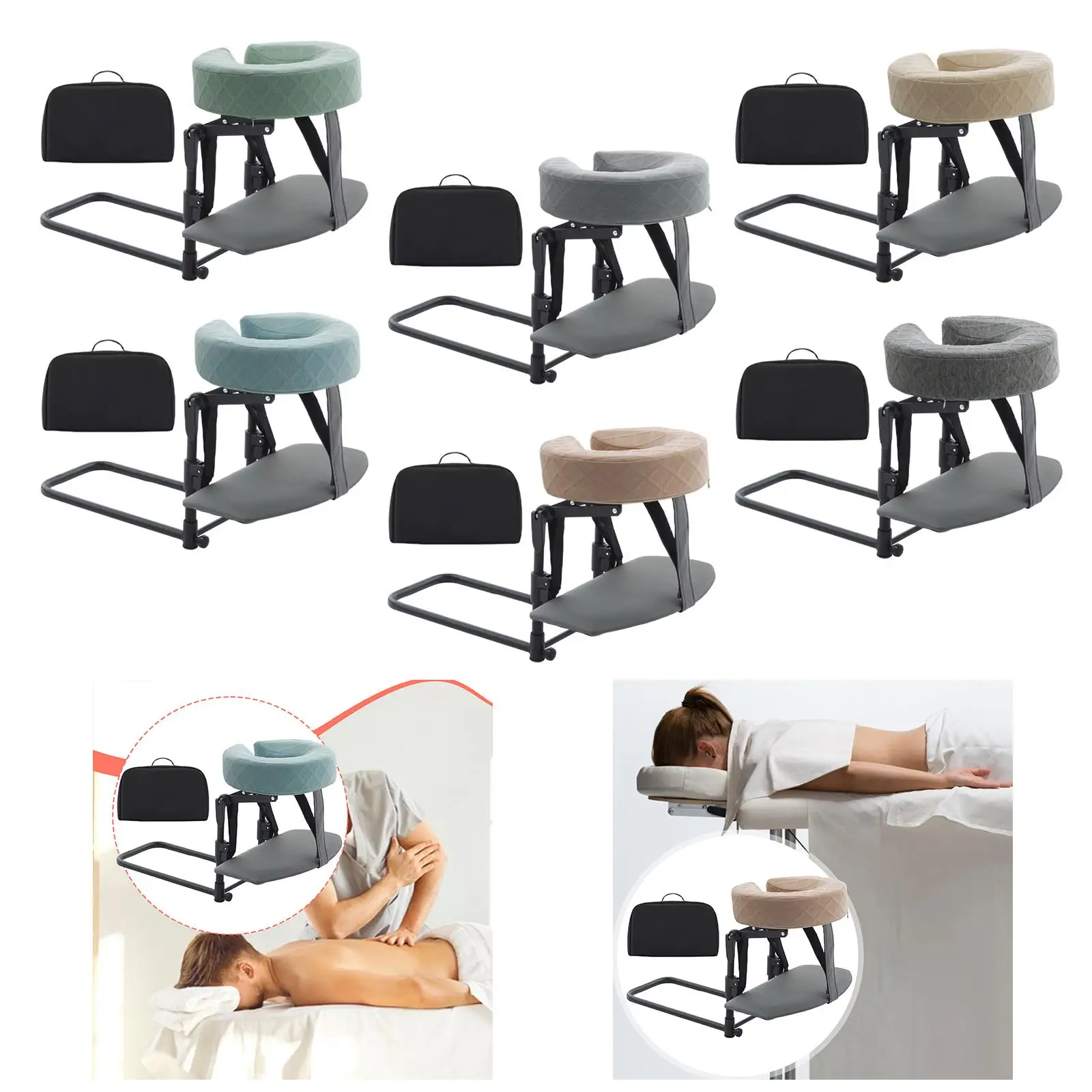Desktop and Home Mattress Massage Kit Face Down Pillow Resuable Face Rest Neck Head Cushion Head Cradle for Office Salon