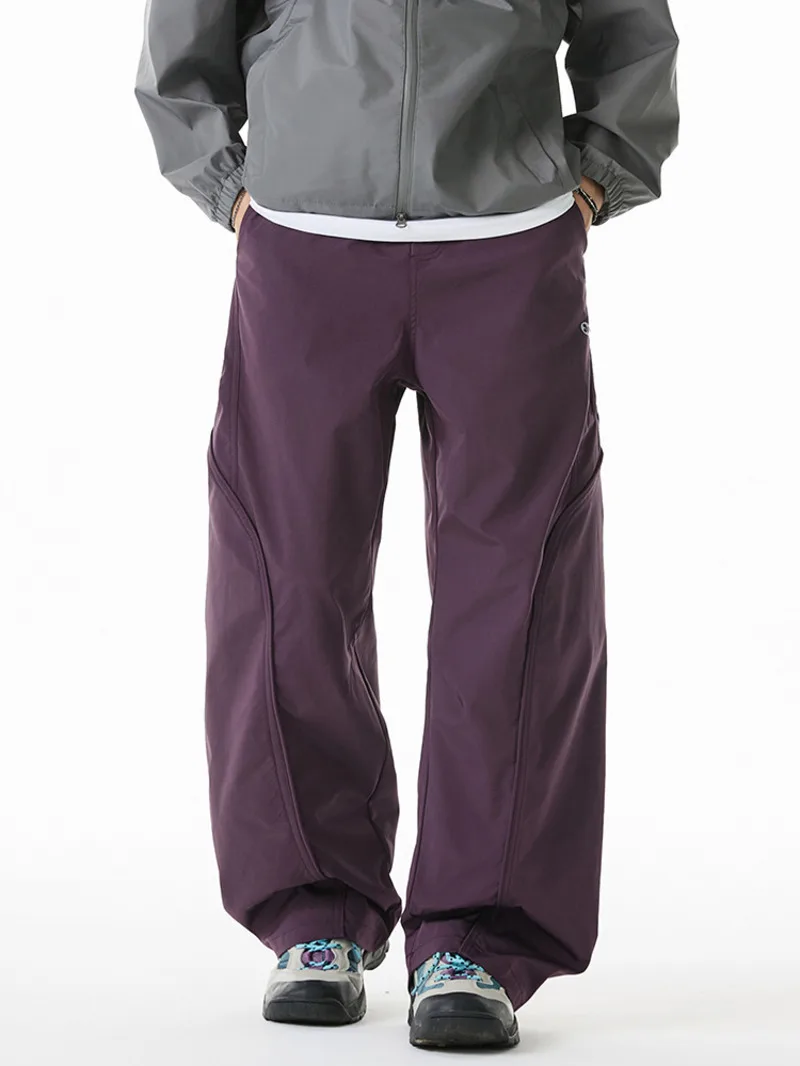 

Outdoor Three-Proof Casual Pants For Men Autumn New Straight Loose Functional Scimitar Pants With Zipper And Color-Block 6JJ1