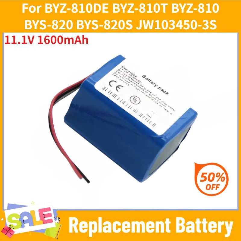 For BYZ-810DE BYZ-810T BYZ-810 BYS-820 BYS-820S JW103450-3S High Quality 11.1V 1600mAh Infusion Pump Replacement Battery