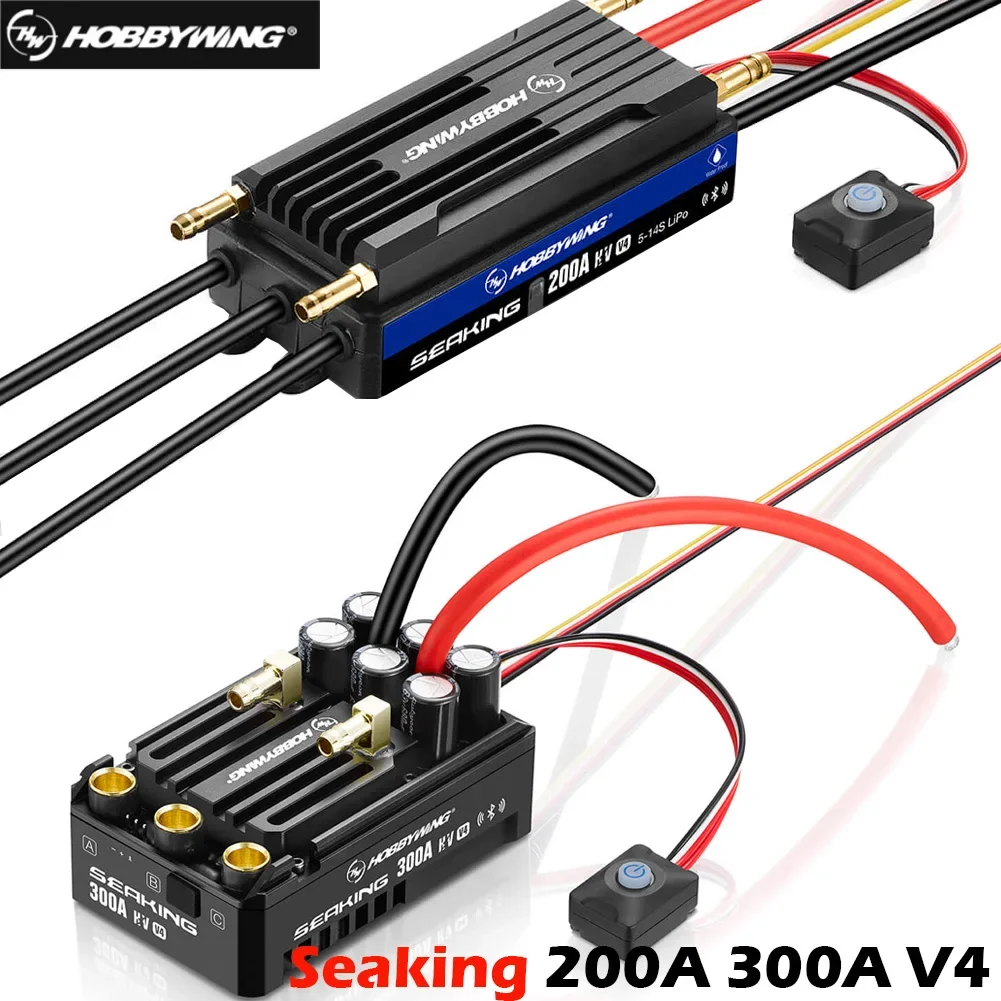 SkyDElHobbywing SeaKing 200A 300A HV V4 14S High Voltage / High Power Brushless ESC Built-in Bluetooth For RC Boat